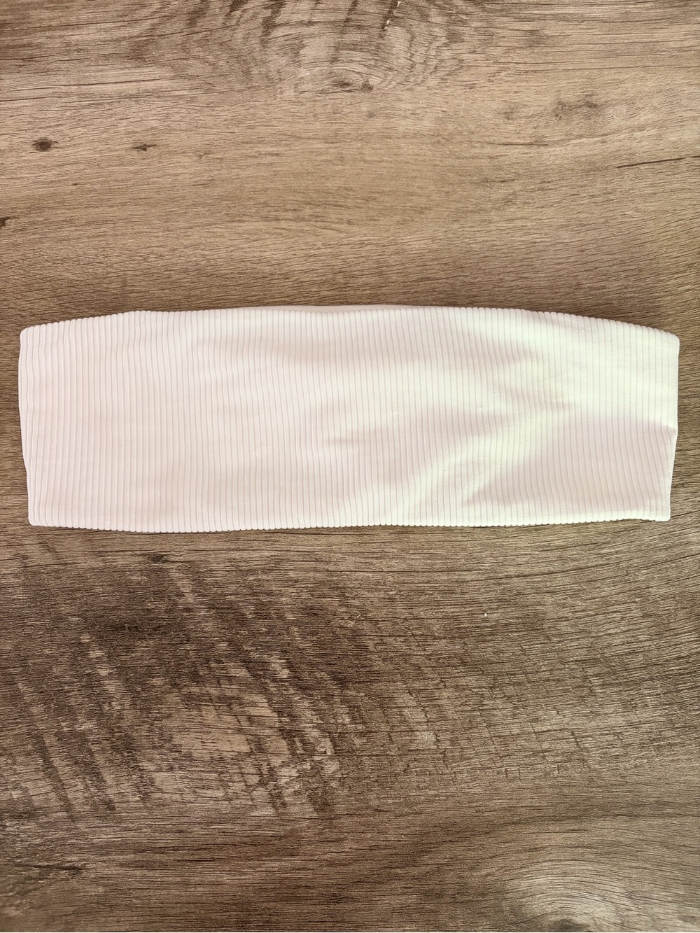 Frankie's Bikinis White Ribbed Bandeau